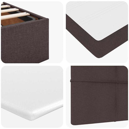 Ottoman bed met matrassen en LED's 200x200cm stof donkerbruin