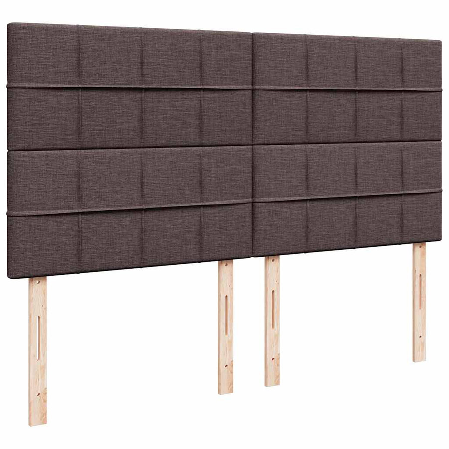 Ottoman bed met matrassen en LED's 200x200cm stof donkerbruin