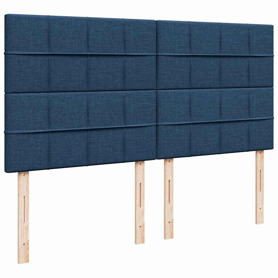 Ottoman bed met matrassen en LED's 200x200cm stof blauw