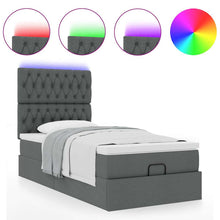 Ottoman bed met matras en LED's 80x200cm stof donkergrijs