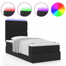 Ottoman bed met matras en LED's 80x200cm stof zwart