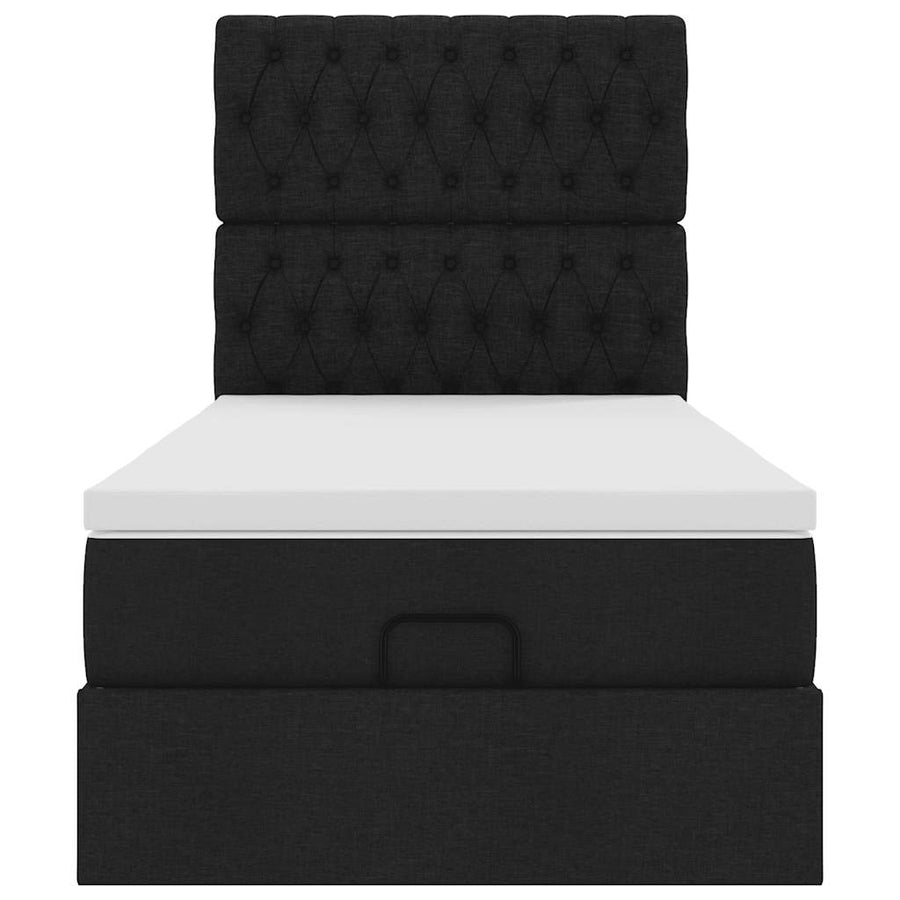Ottoman bed met matras en LED's 80x200cm stof zwart