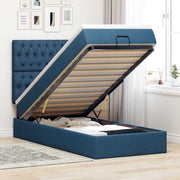 Ottomaans bed met matras en LED 80x200 cm blauw