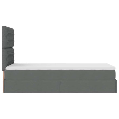 Ottoman bed met matras en LED's 90x190cm stof donkergrijs