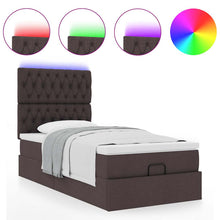 Ottoman bed met matras en LED's 90x190cm stof donkerbruin