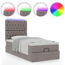 Ottoman bed met matras en LED's 90x190cm stof taupe