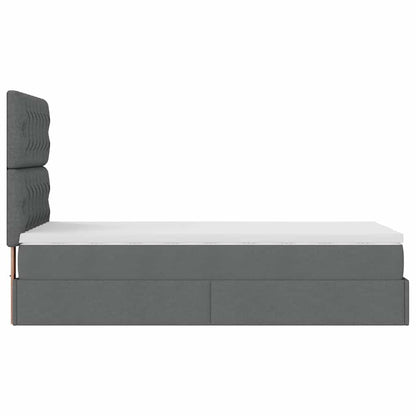 Ottoman bed met matras en LED's 100x200cm stof donkergrijs