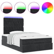 Ottoman bed met matras en LED's 120x190 cm stof zwart