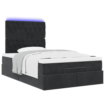 Ottoman bed met matras en LED's 120x190 cm stof zwart