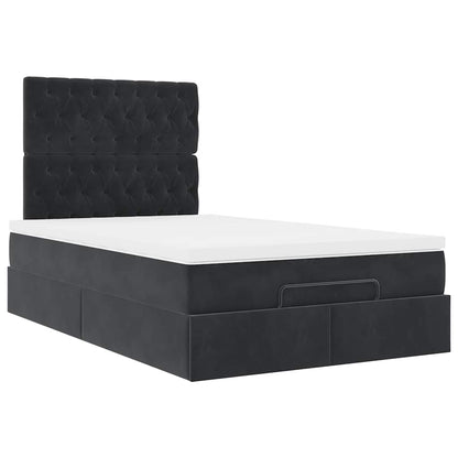 Ottoman bed met matras en LED's 120x190 cm stof zwart