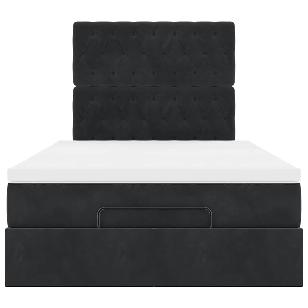 Ottoman bed met matras en LED's 120x190 cm stof zwart