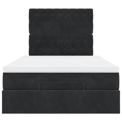 Ottoman bed met matras en LED's 120x190 cm stof zwart