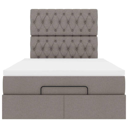 Ottoman bed met matras en LED's 120x190 cm stof taupe