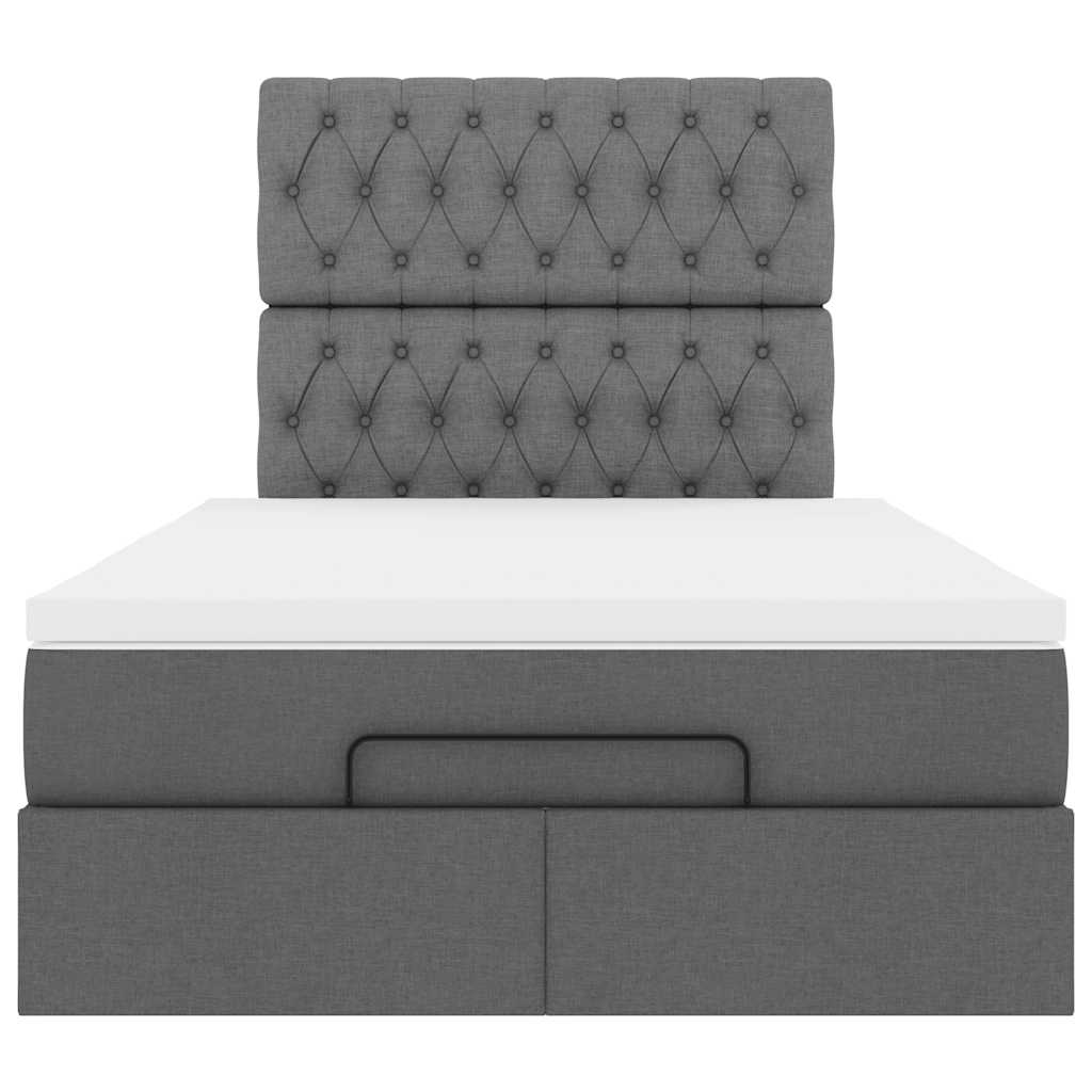 Ottoman bed met matras en LED's 120x200cm stof donkergrijs