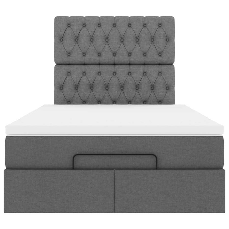 Ottoman bed met matras en LED's 120x200cm stof donkergrijs