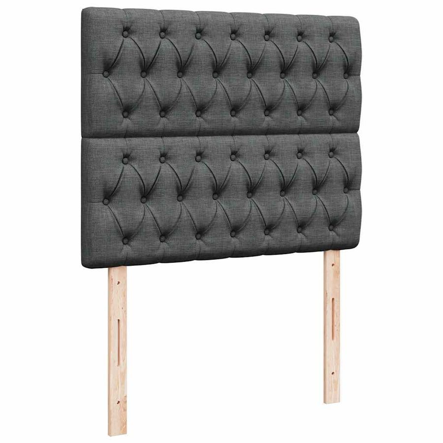 Ottoman bed met matras en LED's 120x200cm stof donkergrijs