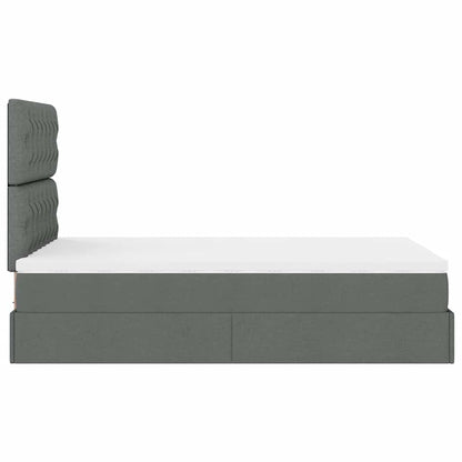Ottoman bed met matras en LED's 120x200cm stof donkergrijs
