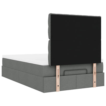 Ottoman bed met matras en LED's 120x200cm stof donkergrijs