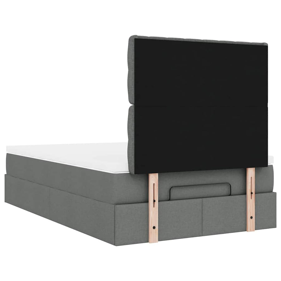 Ottoman bed met matras en LED's 120x200cm stof donkergrijs