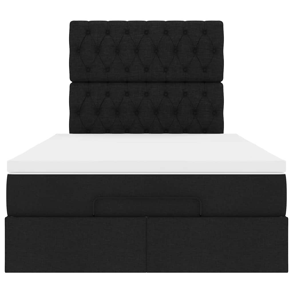 Ottoman bed met matras en LED's 120x200cm stof zwart