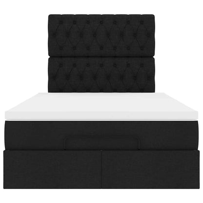 Ottoman bed met matras en LED's 120x200cm stof zwart