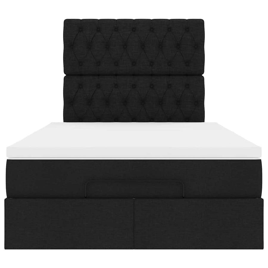 Ottoman bed met matras en LED's 120x200cm stof zwart