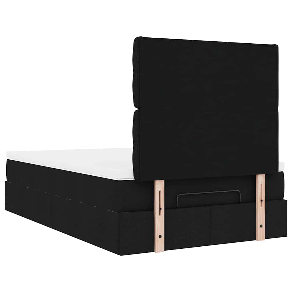 Ottoman bed met matras en LED's 120x200cm stof zwart