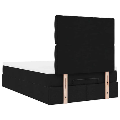 Ottoman bed met matras en LED's 120x200cm stof zwart