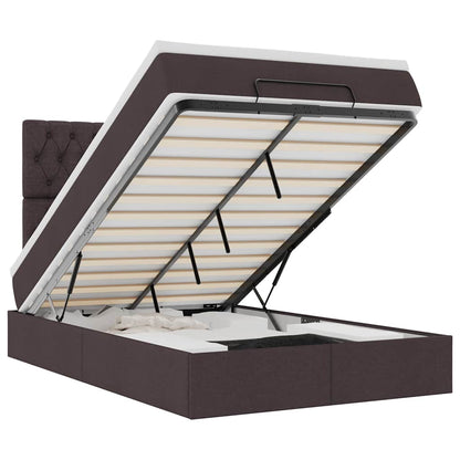 Ottoman bed met matras en LED's 120x200cm stof donkerbruin