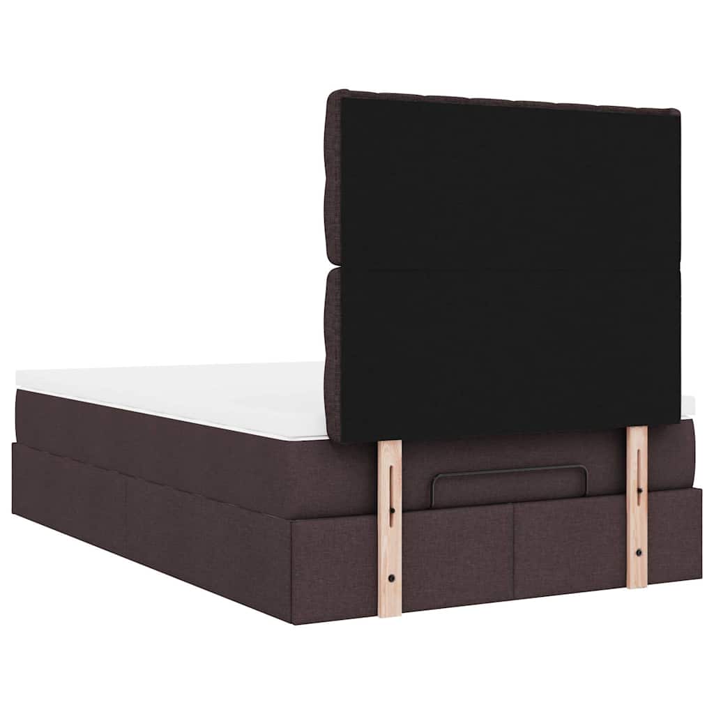 Ottoman bed met matras en LED's 120x200cm stof donkerbruin