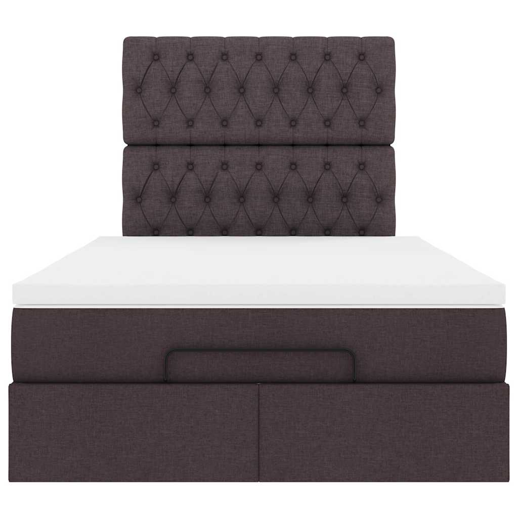 Ottoman bed met matras en LED's 120x200cm stof donkerbruin
