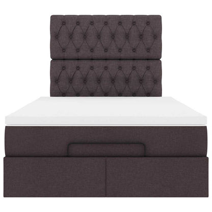 Ottoman bed met matras en LED's 120x200cm stof donkerbruin