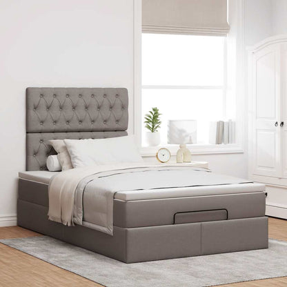 Ottoman bed met matras en LED's 120x200cm stof taupe