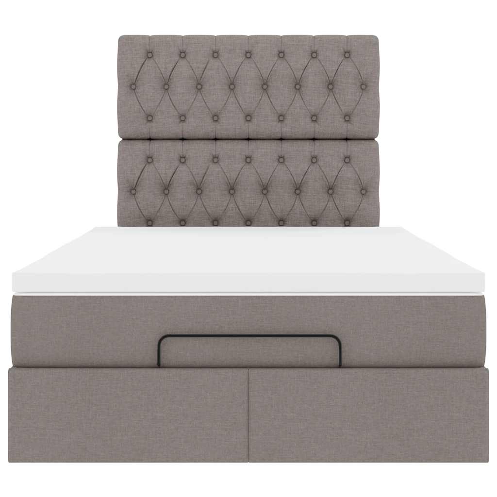 Ottoman bed met matras en LED's 120x200cm stof taupe