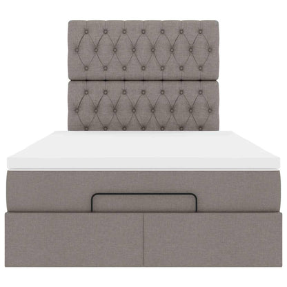 Ottoman bed met matras en LED's 120x200cm stof taupe