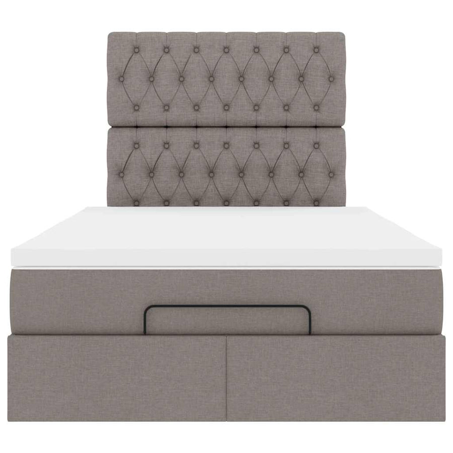 Ottoman bed met matras en LED's 120x200cm stof taupe