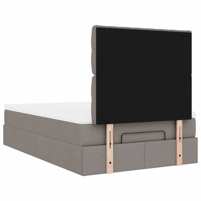 Ottoman bed met matras en LED's 120x200cm stof taupe