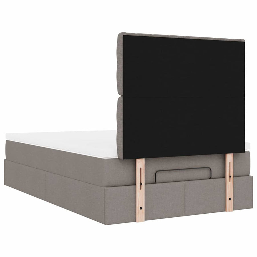 Ottoman bed met matras en LED's 120x200cm stof taupe