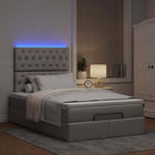 Ottoman bed 120x200cm stof taupe met matras en LED
