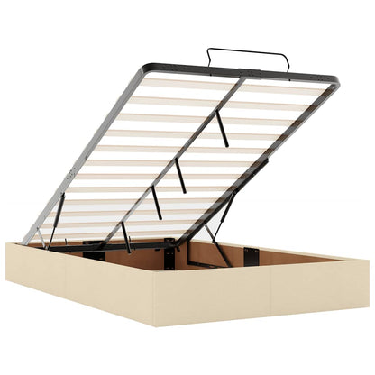 Ottoman bed met matras en LED's 120x200cm stof crèmekleurig