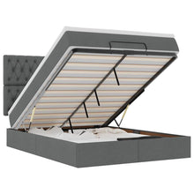 Ottoman bed met matras en LED's 140x190cm stof donkergrijs