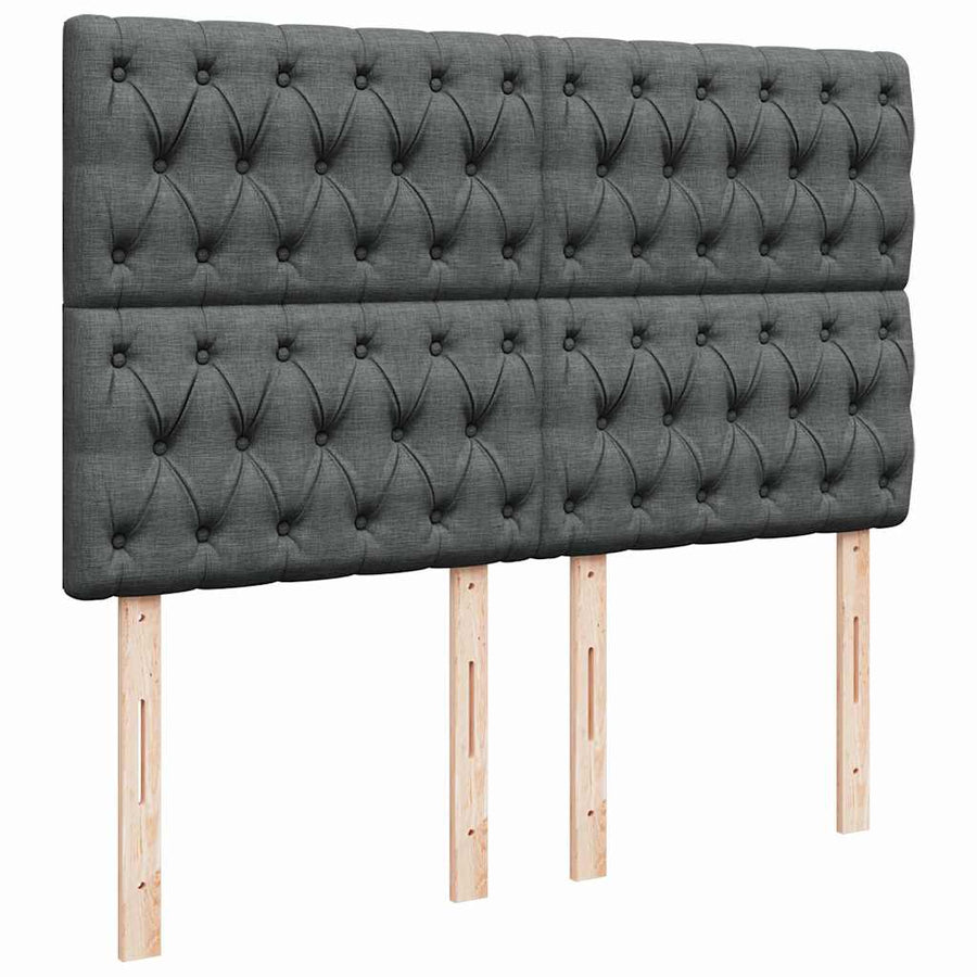 Ottoman bed met matras en LED's 140x190cm stof donkergrijs