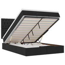 Ottoman bed met matras en LED's 140x190cm stof zwart