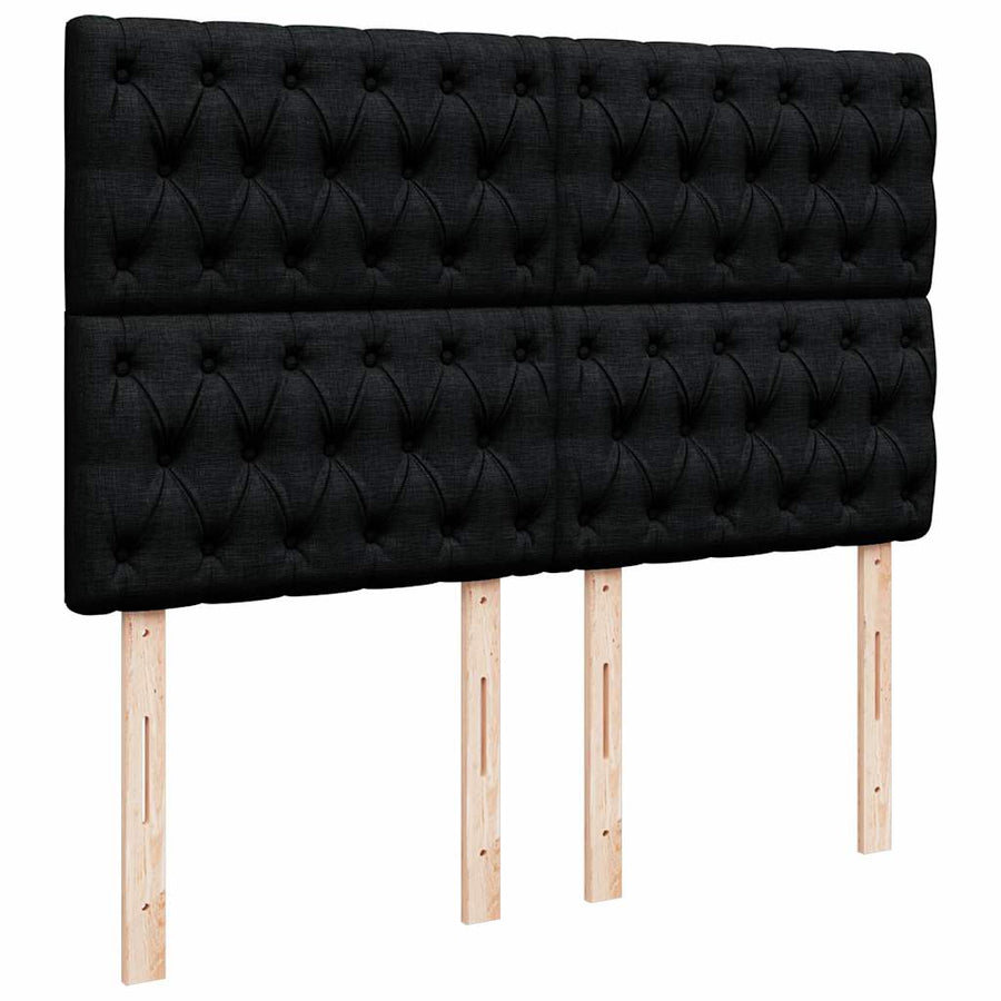 Ottoman bed met matras en LED's 140x190cm stof zwart