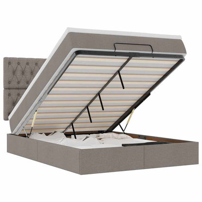 Ottoman Bed Met Matras En Led's 140X190Cm Stof 140 x 190 cm Taupe