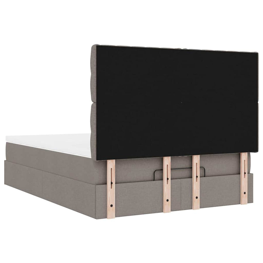 Ottoman Bed Met Matras En Led's 140X190Cm Stof 140 x 190 cm Taupe
