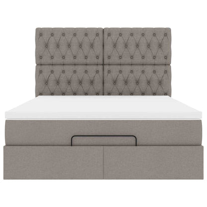 Ottoman Bed Met Matras En Led's 140X190Cm Stof 140 x 190 cm Taupe