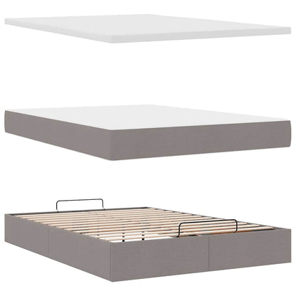 Ottoman Bed Met Matras En Led's 140X190Cm Stof 140 x 190 cm Taupe