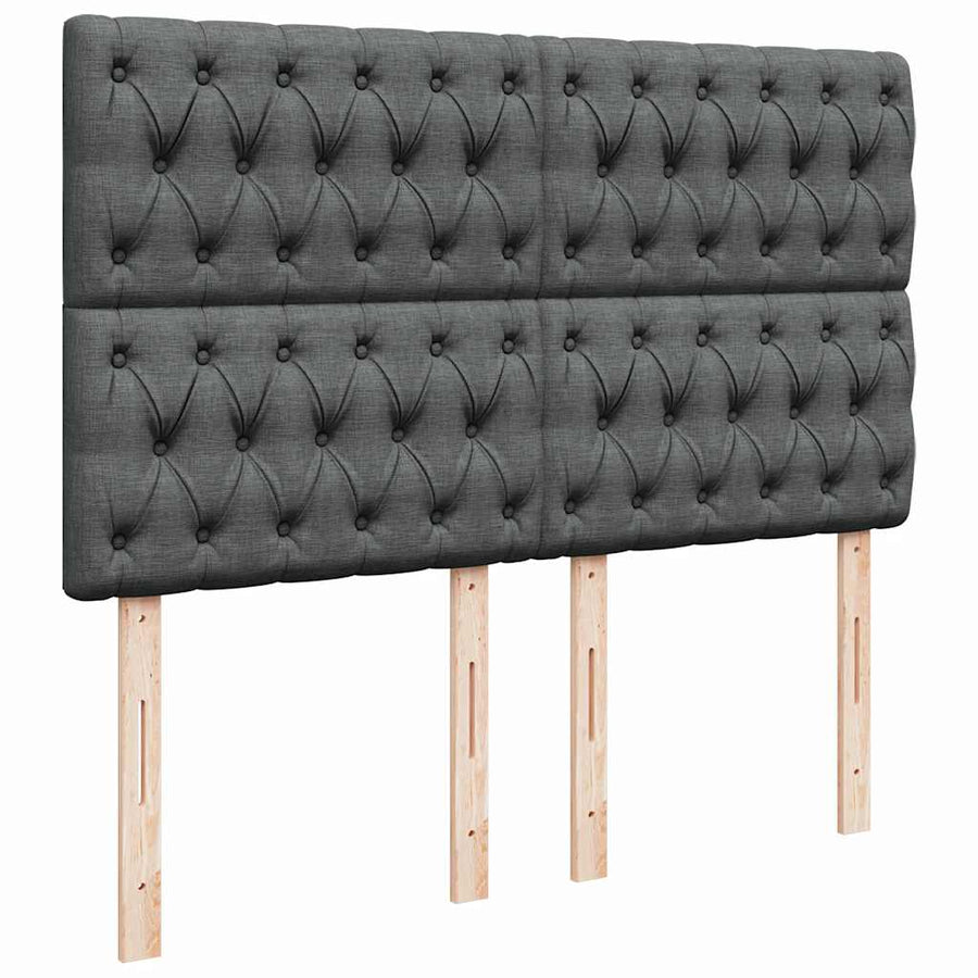 Ottoman bed met matras en LED's 140x200cm stof donkergrijs