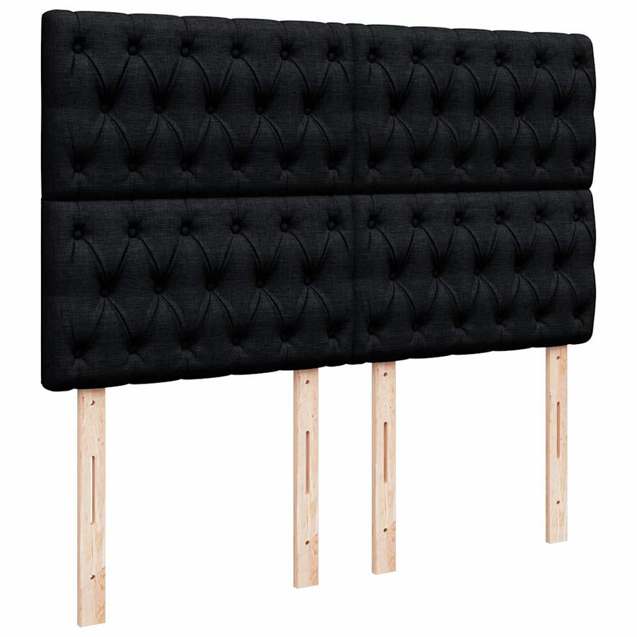 Ottoman bed met matras en LED's 140x200cm stof zwart
